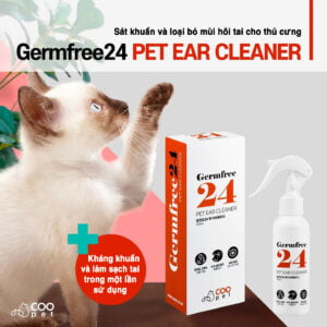 Xịt vệ sinh tai kháng khuẩn 24h Germfree24 cho chó mèo