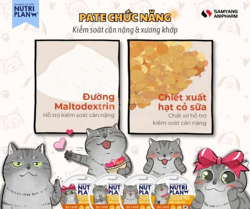 Thức ăn Pate chức năng thương hiệu Nutri Plan kiểm soát tốt cân nặng cho mèo