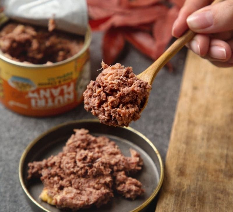 Pate Nutri Plan với kết cấu mềm ẩm, giàu protein, thơm ngon rất phù hợp với mèo con